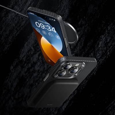 Apple iPhone 15 Pro Case Carbon Fiber Benks Essential ArmorAir 600D Kevlar Cover with Magsafe - 5