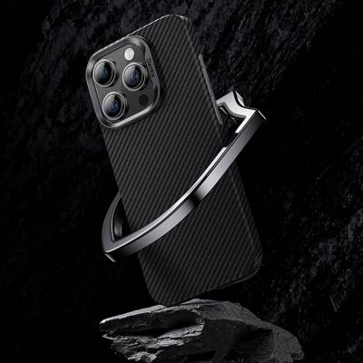 Apple iPhone 15 Pro Case Carbon Fiber Benks Essential ArmorAir 600D Kevlar Cover with Magsafe - 6