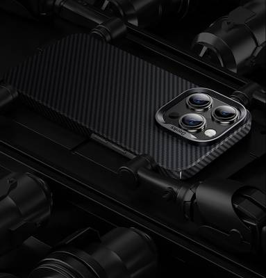 Apple iPhone 15 Pro Case Carbon Fiber Benks Essential ArmorAir 600D Kevlar Cover with Magsafe - 15