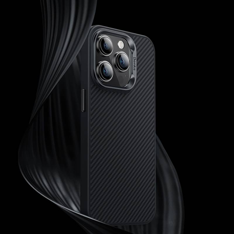 Apple iPhone 15 Pro Case Carbon Fiber Benks Hybrid ArmorPro 600D Kevlar Cover with Magsafe Charging Feature - 2