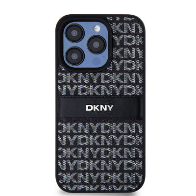 Apple iPhone 15 Pro Case DKNY Original Licensed 3D Written Repeat Texture Pattern Cover - 3