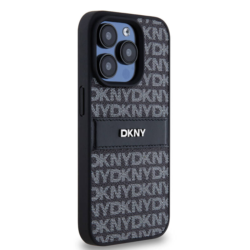 Apple iPhone 15 Pro Case DKNY Original Licensed 3D Written Repeat Texture Pattern Cover - 4