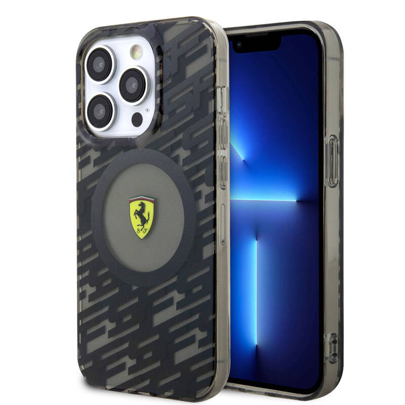 Apple iPhone 15 Pro Case Ferrari Original Licensed Magsafe Charging Feature Multi SF Cover - 1