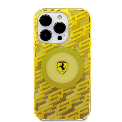 Apple iPhone 15 Pro Case Ferrari Original Licensed Magsafe Charging Feature Multi SF Cover - 12