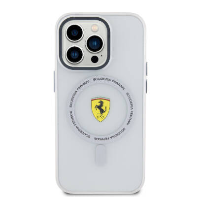 Apple iPhone 15 Pro Case Ferrari Original Licensed Magsafe Charging Featured Contrast Bumper SF Ring Cover - 3
