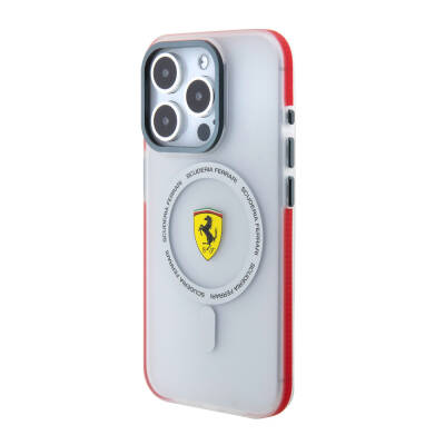 Apple iPhone 15 Pro Case Ferrari Original Licensed Magsafe Charging Featured Contrast Bumper SF Ring Cover - 11