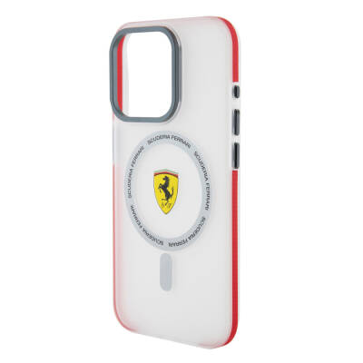 Apple iPhone 15 Pro Case Ferrari Original Licensed Magsafe Charging Featured Contrast Bumper SF Ring Cover - 14