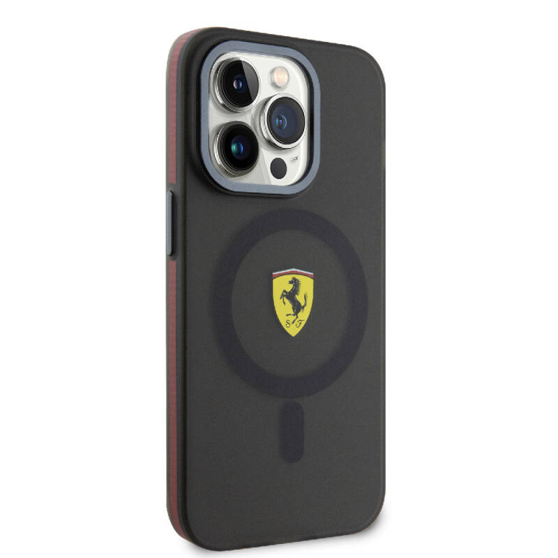 Apple iPhone 15 Pro Case Ferrari Original Licensed Magsafe Contrast Bumper Charge Feature Cover - 4