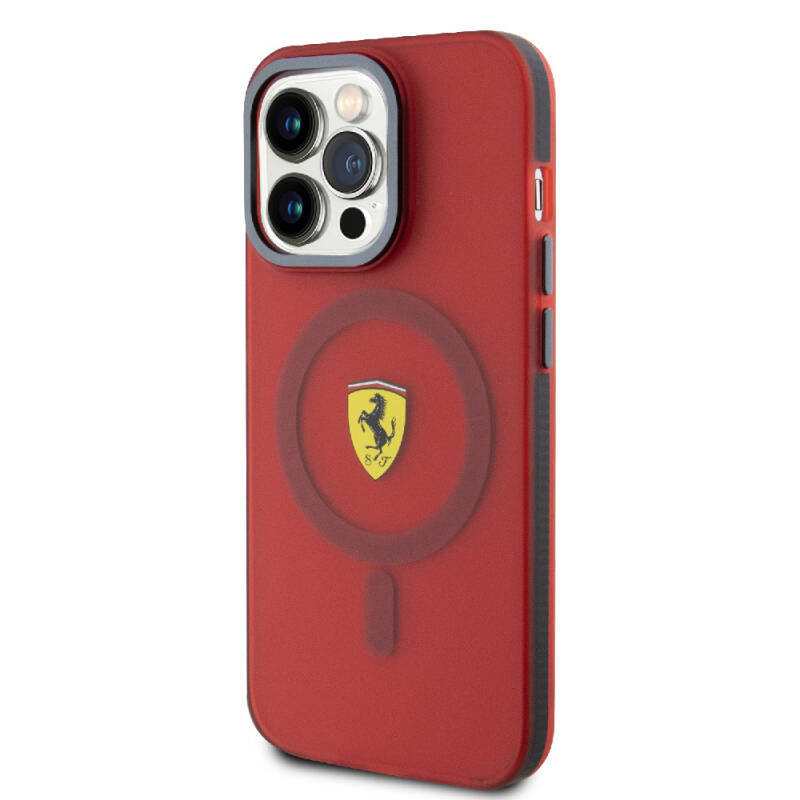 Apple iPhone 15 Pro Case Ferrari Original Licensed Magsafe Contrast Bumper Charge Feature Cover - 11
