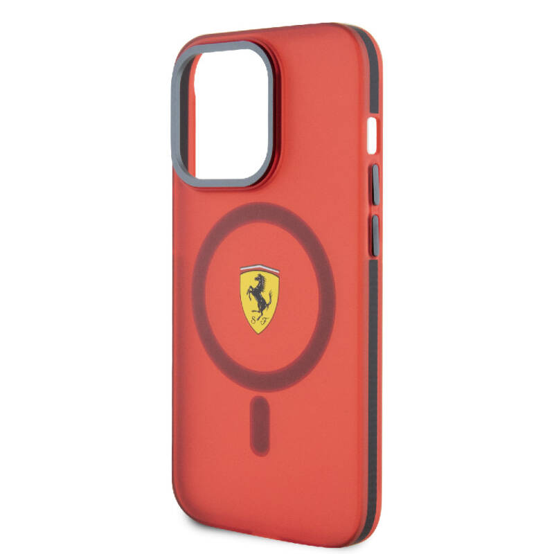 Apple iPhone 15 Pro Case Ferrari Original Licensed Magsafe Contrast Bumper Charge Feature Cover - 14