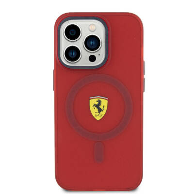 Apple iPhone 15 Pro Case Ferrari Original Licensed Magsafe Contrast Bumper Charge Feature Cover - 9