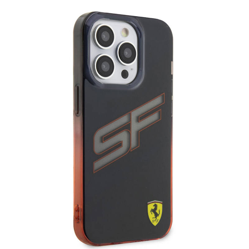 Apple iPhone 15 Pro Case Ferrari Original Licensed Transparent SF Written Color Transition Edges Cover - 4