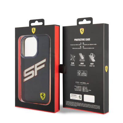 Apple iPhone 15 Pro Case Ferrari Original Licensed Transparent SF Written Color Transition Edges Cover - 9