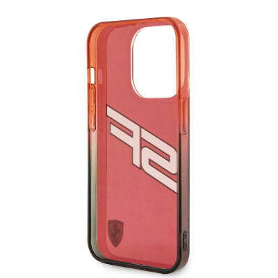 Apple iPhone 15 Pro Case Ferrari Original Licensed Transparent SF Written Color Transition Edges Cover - 16
