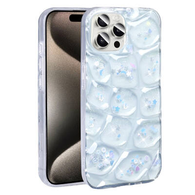 Apple iPhone 15 Pro Case Glittery 3D Patterned Zore Hacar Cover - 2