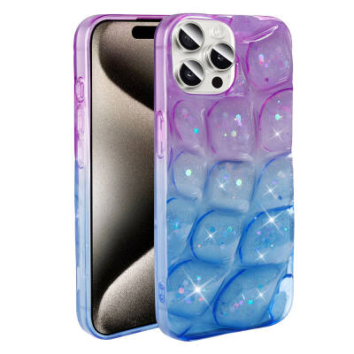 Apple iPhone 15 Pro Case Glittery 3D Patterned Zore Hacar Cover - 1