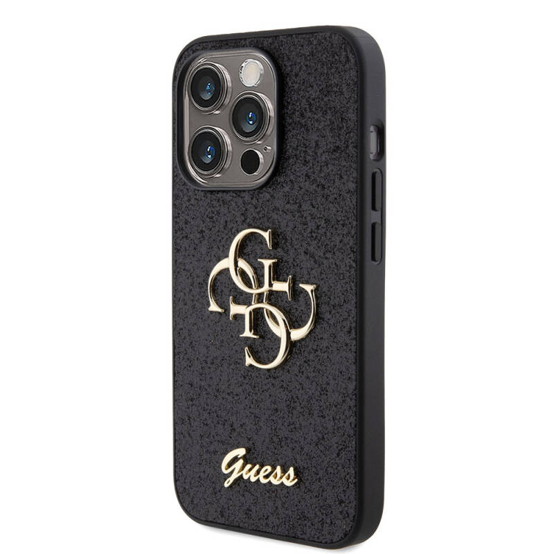 Apple iPhone 15 Pro Case Guess Original Licensed 4G Glitter Cover with Large Metal Logo - 3