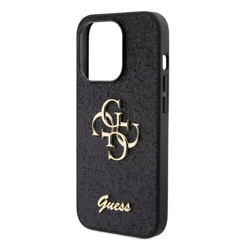 Apple iPhone 15 Pro Case Guess Original Licensed 4G Glitter Cover with Large Metal Logo - 6