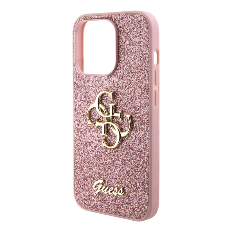 Apple iPhone 15 Pro Case Guess Original Licensed 4G Glitter Cover with Large Metal Logo - 21