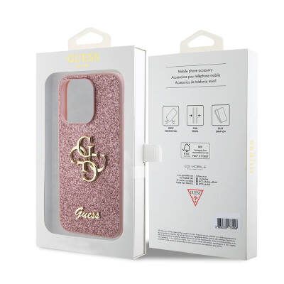 Apple iPhone 15 Pro Case Guess Original Licensed 4G Glitter Cover with Large Metal Logo - 23