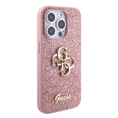 Apple iPhone 15 Pro Case Guess Original Licensed 4G Glitter Cover with Large Metal Logo - 24