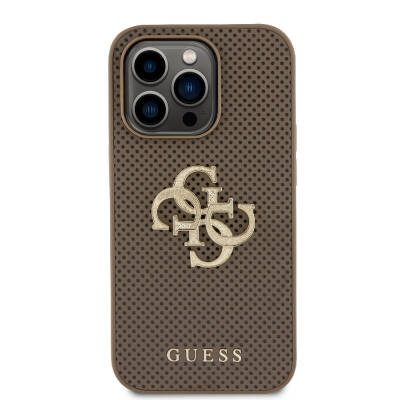 Apple iPhone 15 Pro Case Guess Original Licensed Cover with Perforated Text and 4G Glitter Large Metal Logo - 19