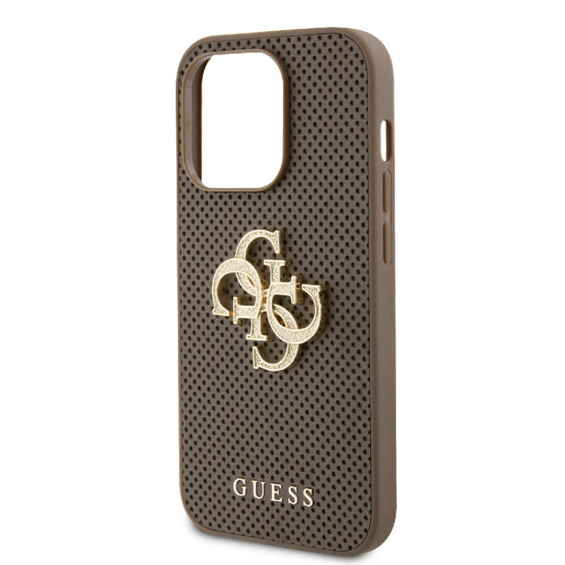 Apple iPhone 15 Pro Case Guess Original Licensed Cover with Perforated Text and 4G Glitter Large Metal Logo - 22