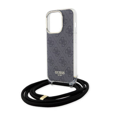 Apple iPhone 15 Pro Case Guess Original Licensed Cross Cord 4G Patterned Cover - 4