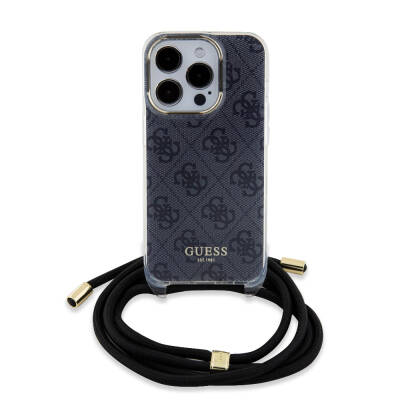 Apple iPhone 15 Pro Case Guess Original Licensed Cross Cord 4G Patterned Cover - 7