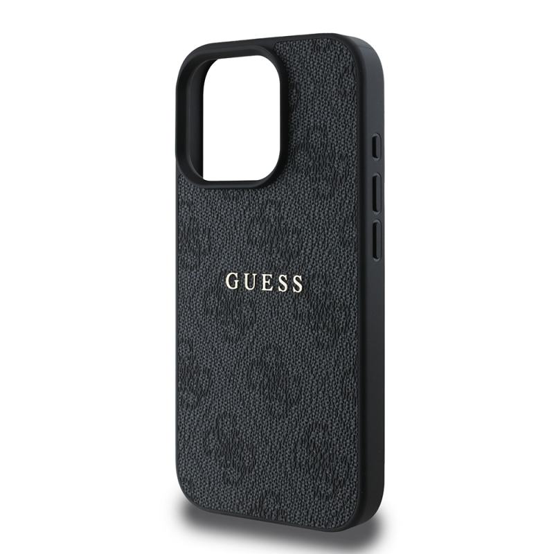 Apple iPhone 15 Pro Case Guess Original Licensed Magsafe Charging Featured 4G Pattern Text Logo Cover - 9