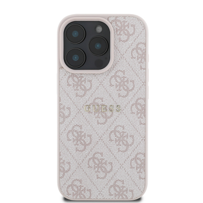 Apple iPhone 15 Pro Case Guess Original Licensed Magsafe Charging Featured 4G Pattern Text Logo Cover - 13