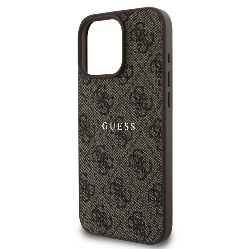 Apple iPhone 15 Pro Case Guess Original Licensed Magsafe Charging Featured 4G Pattern Text Logo Cover - 23