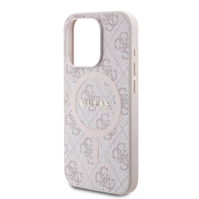 Apple iPhone 15 Pro Case Guess Original Licensed Magsafe Charging Featured 4G Patterned Text Logo Cover - 21