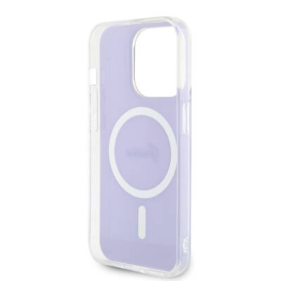 Apple iPhone 15 Pro Case Guess Original Licensed Magsafe Iridescent Cover with Charging Feature and Text Logo - 6