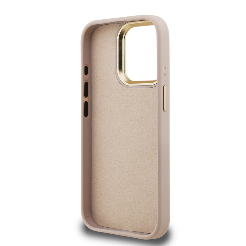Apple iPhone 15 Pro Case Guess Original Licensed PU Leather 4G Patterned Metal Big 4G and Text Logo Camera Stand Cover - 17