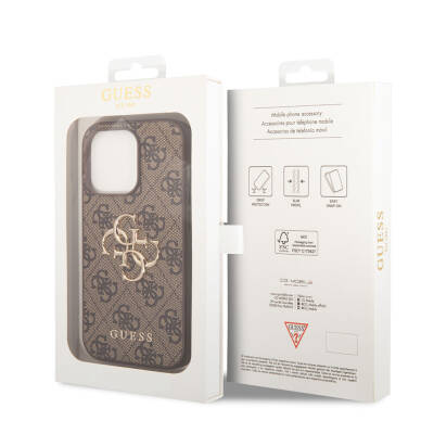 Apple iPhone 15 Pro Case Guess Original Licensed PU Leather Text and 4G Metal Logo Patterned Cover - 14