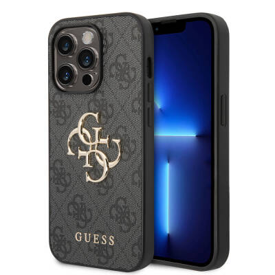 Apple iPhone 15 Pro Case Guess Original Licensed PU Leather Text and 4G Metal Logo Patterned Cover - 17