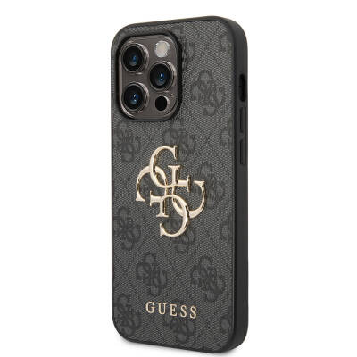 Apple iPhone 15 Pro Case Guess Original Licensed PU Leather Text and 4G Metal Logo Patterned Cover - 18