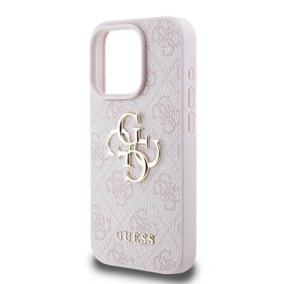 Apple iPhone 15 Pro Case Guess Original Licensed PU Leather Text and 4G Metal Logo Patterned Cover - 10