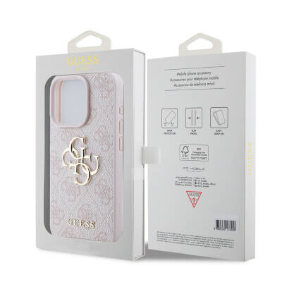 Apple iPhone 15 Pro Case Guess Original Licensed PU Leather Text and 4G Metal Logo Patterned Cover - 13