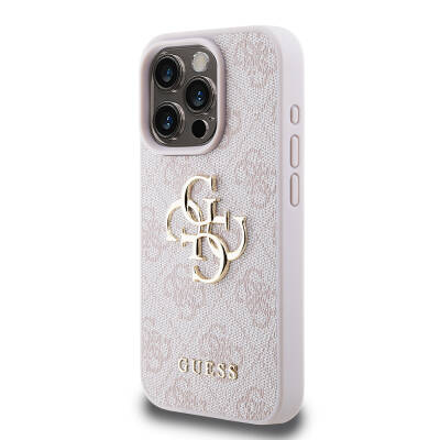 Apple iPhone 15 Pro Case Guess Original Licensed PU Leather Text and 4G Metal Logo Patterned Cover - 2