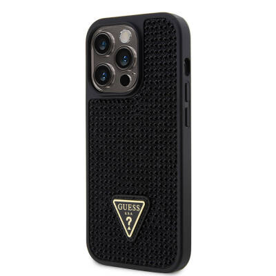 Apple iPhone 15 Pro Case Guess Original Licensed Stone Back Surface Cover with Triangle Logo - 3