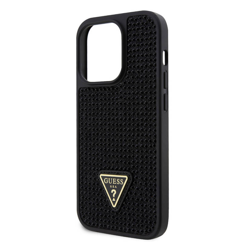 Apple iPhone 15 Pro Case Guess Original Licensed Stone Back Surface Cover with Triangle Logo - 7