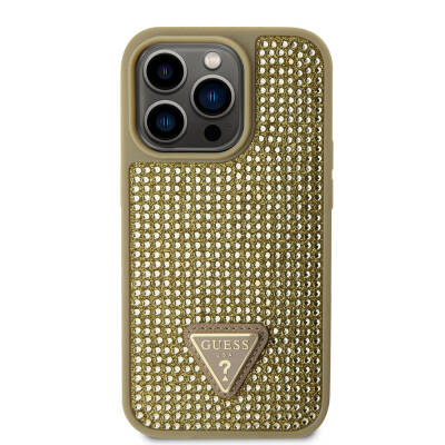 Apple iPhone 15 Pro Case Guess Original Licensed Stone Back Surface Cover with Triangle Logo - 12