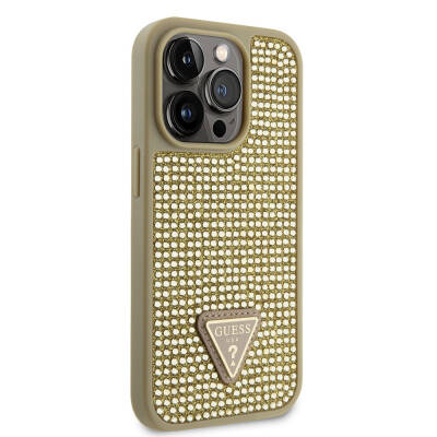 Apple iPhone 15 Pro Case Guess Original Licensed Stone Back Surface Cover with Triangle Logo - 13