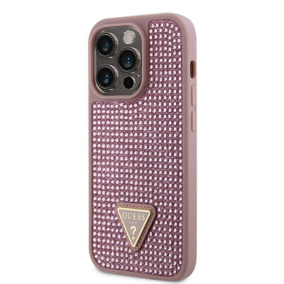 Apple iPhone 15 Pro Case Guess Original Licensed Stone Back Surface Cover with Triangle Logo - 19