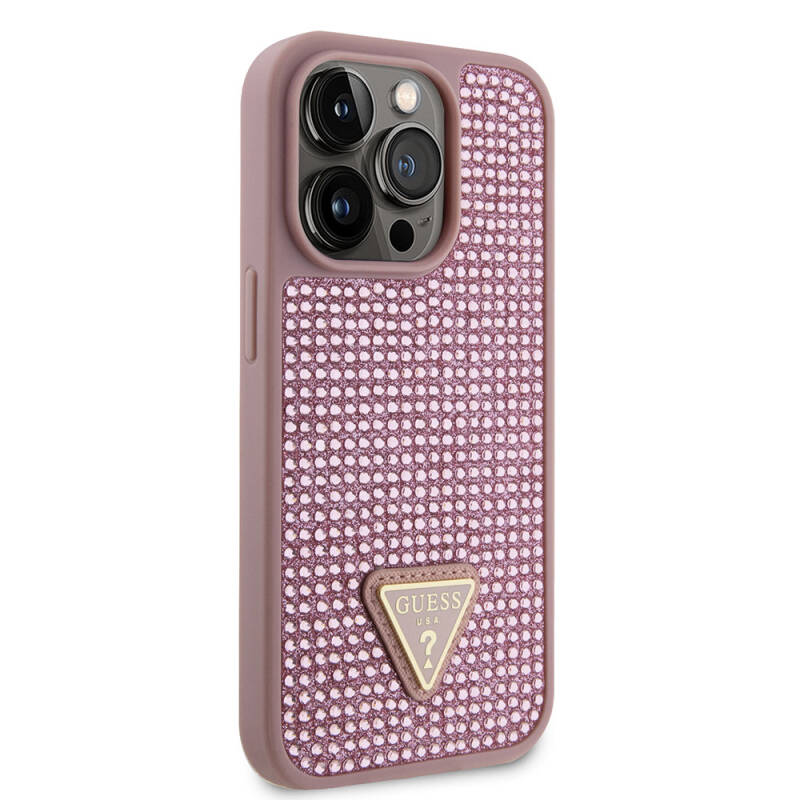 Apple iPhone 15 Pro Case Guess Original Licensed Stone Back Surface Cover with Triangle Logo - 21