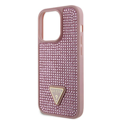 Apple iPhone 15 Pro Case Guess Original Licensed Stone Back Surface Cover with Triangle Logo - 23