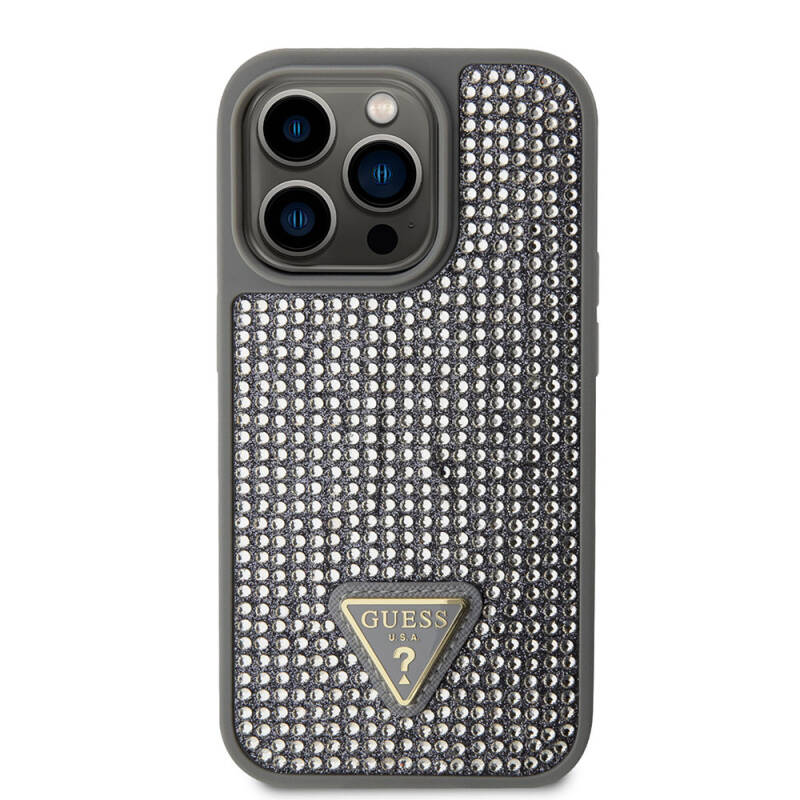 Apple iPhone 15 Pro Case Guess Original Licensed Stone Back Surface Cover with Triangle Logo - 28