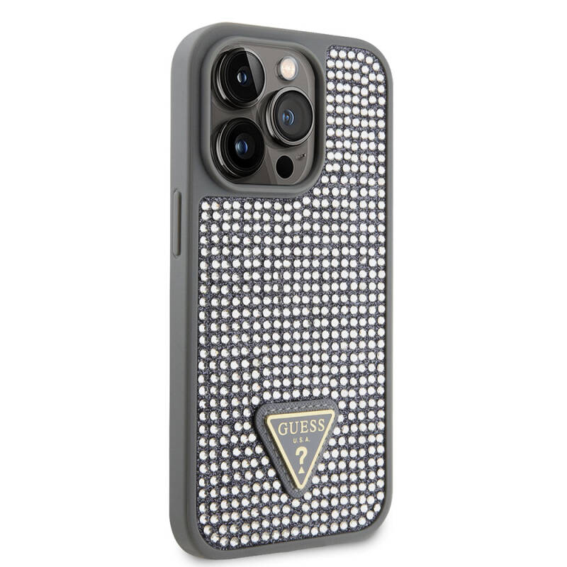 Apple iPhone 15 Pro Case Guess Original Licensed Stone Back Surface Cover with Triangle Logo - 29